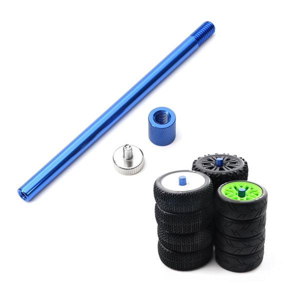 YAHHU Remote Control Car Tire Storage Rod Stainless Steel Tyre Storage Pole Suitable for Max 17mm Hex Wheels Blue 6.02 inches / 153 mm Length