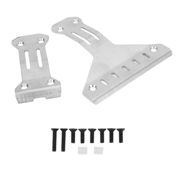 YAHHU Remote Control Chassis Armor Stainless Steel Silver Front Rear RC Body Guard Armor Replacement Parts for Tamiya XV 02 Pro 58707 1/10 Car Upgrade (5.12 inches / 13.00 cm)