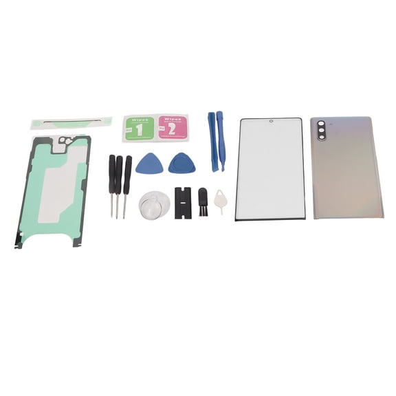 YAHHU Replacement Back Glass Cover & Front Screen Glass Repair Kit for Samsung Galaxy Note 10, Complete DIY Tool Set Included, Colorful (7.87 in / 20 cm)