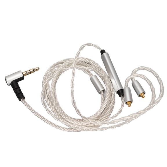 YAHHU Replacement Earphone Upgrade Cable Silver Plated Copper 184 Core Wire MMCX Connector with Mic Volume Control Black 3.9 ft / 120 cm