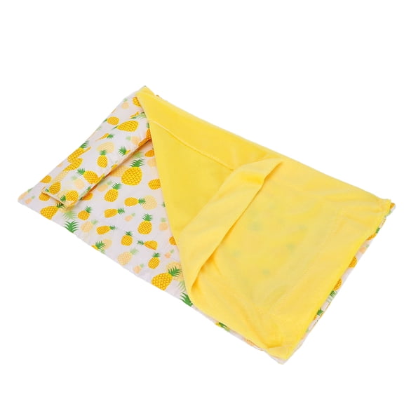 YAHHU Reptile Sleeping Bag Soft Warm Bed with Pillow for Leopard Gecko Pineapple Yellow Quilt 7.87 inches / 20 cm