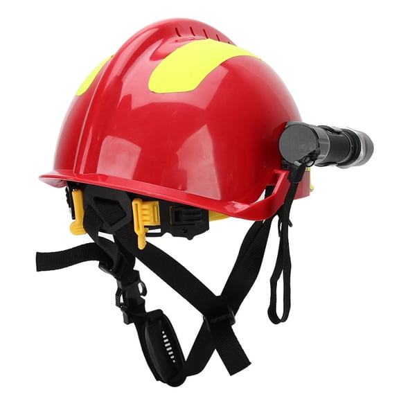 YAHHU Rescue Safety Helmet Adult Red Protective Hardhats With Headlamp And Goggles For Construction And Emergency, 1 Count