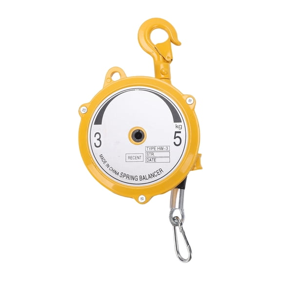 YAHHU Retractable Spring Balancer 3-5kg (6.6-11 lbs) Load Bearing Self-Locking Tool Holder with 6.23 ft / 1.9m Steel Wire Rope & Hook