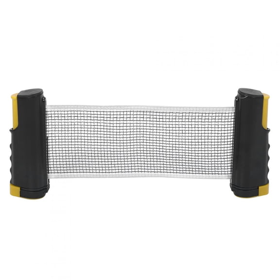 YAHHU Retractable Table Tennis Net Rack, Portable Telescopic Ping Pong Table Net and Post Set, Adjustable Replacement Wavy Edge Mesh, Black/Yellow (20 x 15 x 6 inches / 50.8 x 38.1 x 15.2 cm)