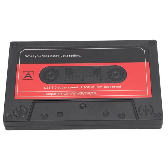 YAHHU Retro Tape Design 2.5 Inch SSD Enclosure USB 3.0 SATA External Hard Drive Case for 7mm 9.5mm HDD