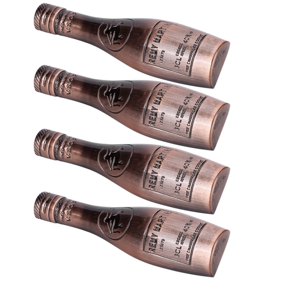 YAHHU Retro Zinc Alloy Wine Bottle Shape Cabinet Pulls - 4 Sets, Antique Copper Furniture Hardware for Cupboard and Drawer