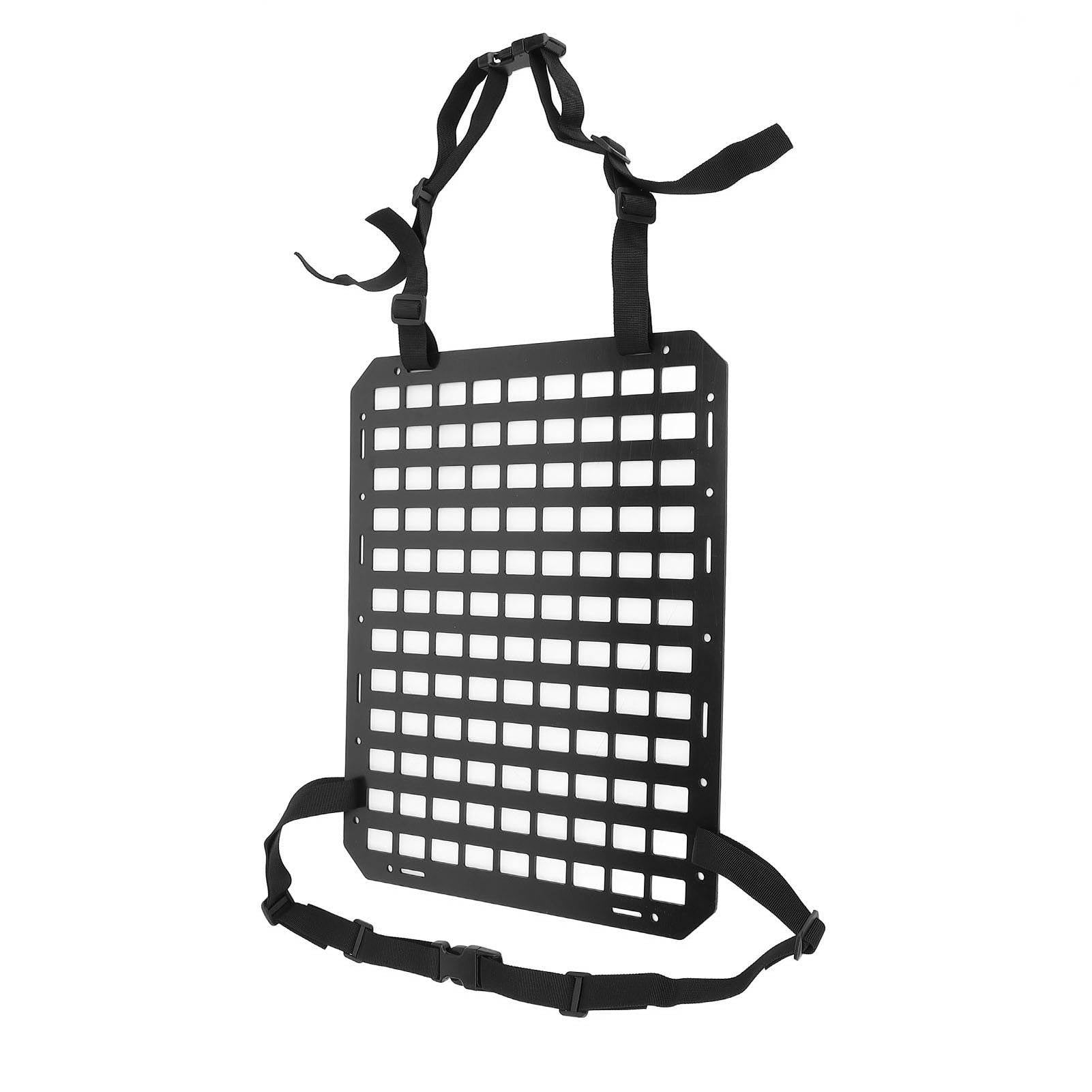 YAHHU Rigid Molle Panel for Vehicles, 16.9 x 13 inches / 43 x 33 cm, Tactical Seat Back Organizer Rack, Modular Storage Panel Universal Fit for Car Truck SUV