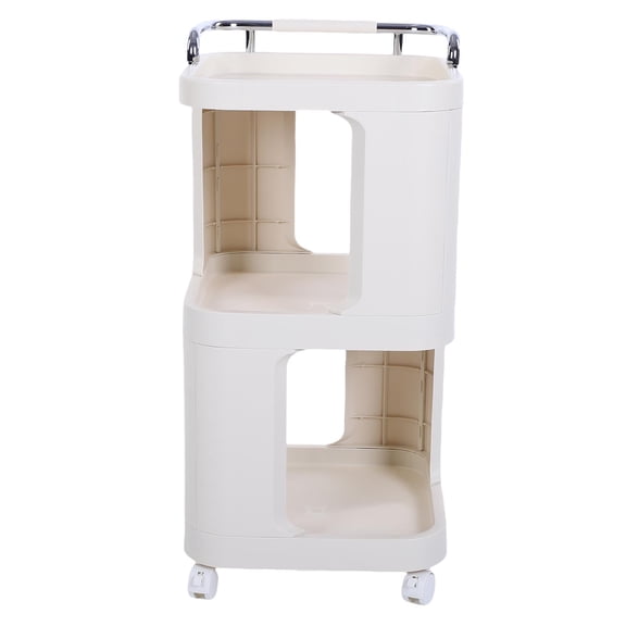 YAHHU Rolling Utility Cart with Handle Multi Functional Storage Trolley for Office Living Room Movable Storage Organizer with Wheels Tall 15.35 inches / 39 cm