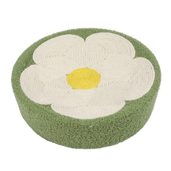 YAHHU Round Bowl Cat Scratcher Ergonomic Sisal Scratching Lounge Bed for Indoor Cats, Floral Design, 16.54 inches / 42 cm