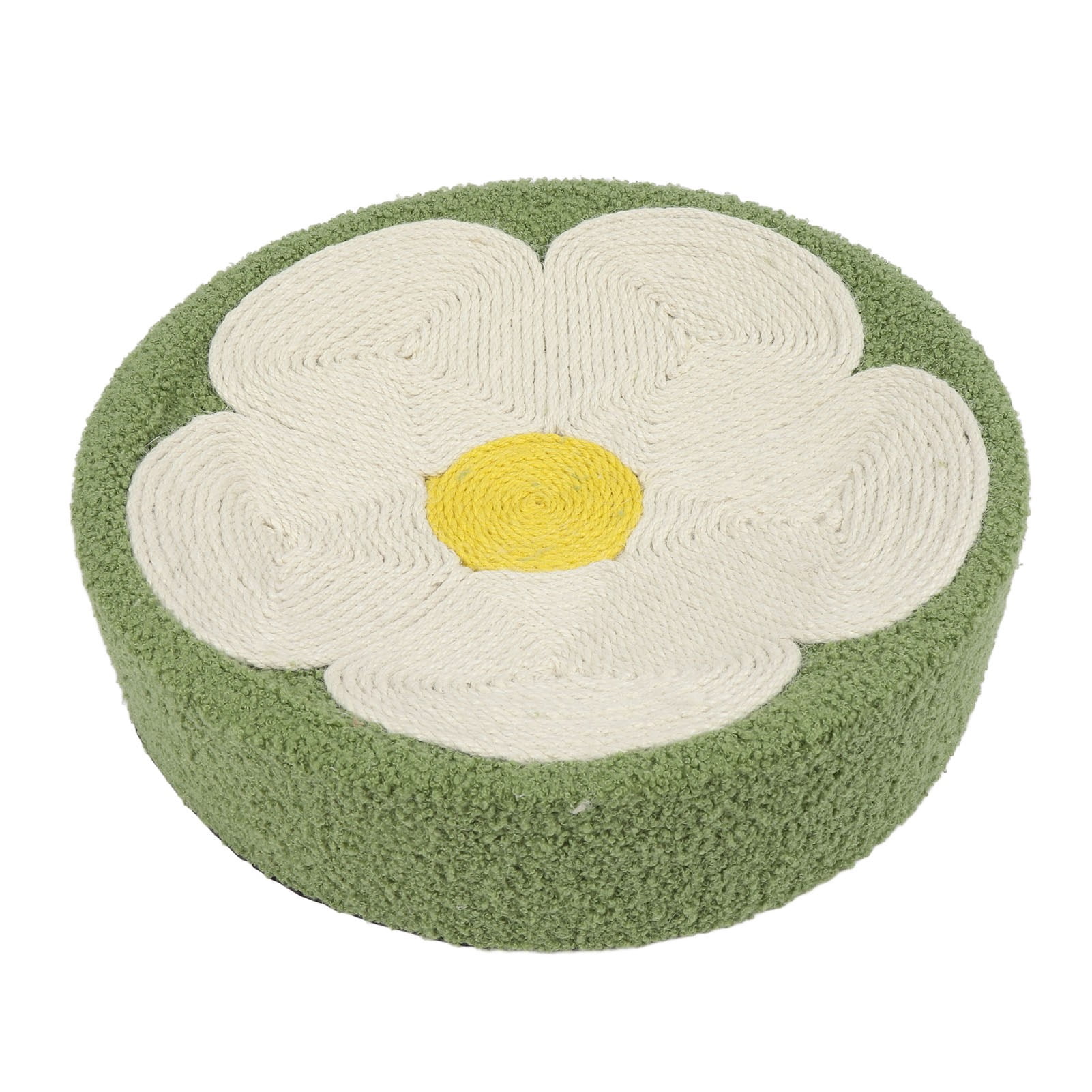 YAHHU Round Cat Scratcher Ergonomic Scratching Lounge Bed Sisal Pad for Indoor Cats Claw Grinding Flower Shape Pet Furniture (16.5 inches / 42 cm)
