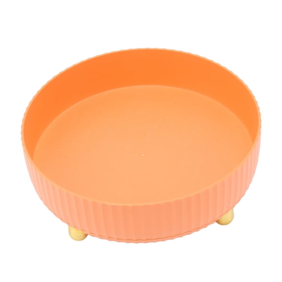 YAHHU Round Cosmetic Spice Rack Turntable 360 Degree Rotating Storage Organizer For Kitchen Cabinet Pantry Small Orange 9.45 inches / 24 cm Diameter Multipurpose Tray Container