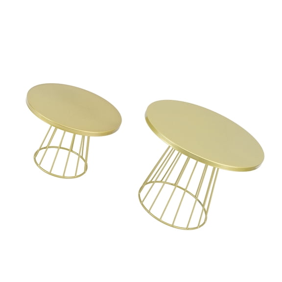 YAHHU Round Iron Exquisite Multifunctional Cake Display Stand for Weddings Birthdays Party, 9.8 inches / 25 cm