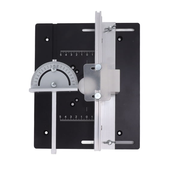 YAHHU Router Table Insert Board Aluminum Alloy Height Adjustable Woodworking Milling Trimming Machine Workbench Plate Set with Angle Ruler Backing Heavy Duty Insert Plate (11 inches / 28 cm)