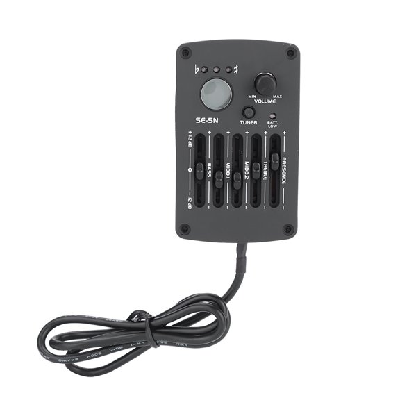 YAHHU SE-5N 5 Band EQ Equalizer Acoustic Guitar Pickup Tuner LCD Display System with Battery Box Musical Instrument Accessory Kit Piezo Ceramic Black 13 Pieces