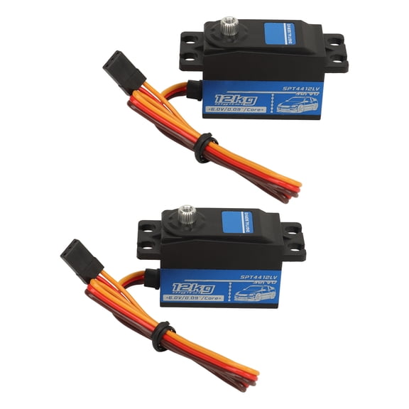 YAHHU SPT 4412LV Digital Servo Blue 12KG High Sensitivity Anti Interference Capability with Servo Arm Metal Servo for 1/10 RC Cars Boats Precision Steering 2-Pack