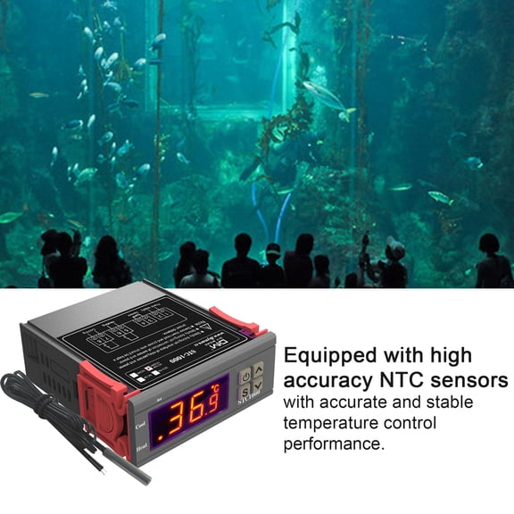 YAHHU STC-1000 Digital Temperature Controller Intelligent Thermostat Regulator for Aquarium Incubator, Dual Relay Heating Cooling Control Switch, 110-220V AC (4.33 x 3.27 x 1.77 inches)