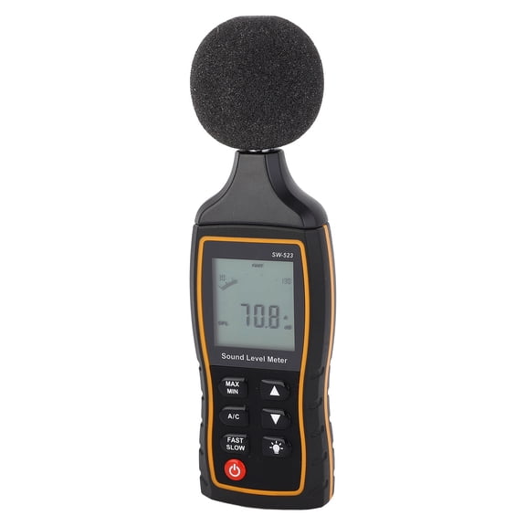 YAHHU SW523 Handheld Sound Level Reader High Accuracy Multifunctional Digital Noise Meter 30-130dB Decibel Meter with LCD Display Portable Audio Testing Tool for Home Industry and Studio Audio