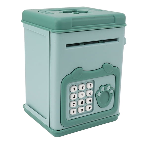 YAHHU Safe Coin Banks Cartoon Green Bear Large Capacity Password Code Lock Kids Cash Coin Can Electronic ATM Bank Money Saving Box for Boys Girls Great Gift for Children to Learn Financial Management