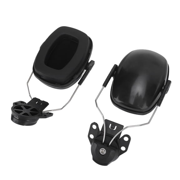 YAHHU Safety Helmet Attachable Ear Muffs Noise Cancelling Hard Hat Attachment for Construction Site Logging Cutting Sanding Hearing Protection Gear 2 Pack Black Color 7.87 Inches / 20 cm Size