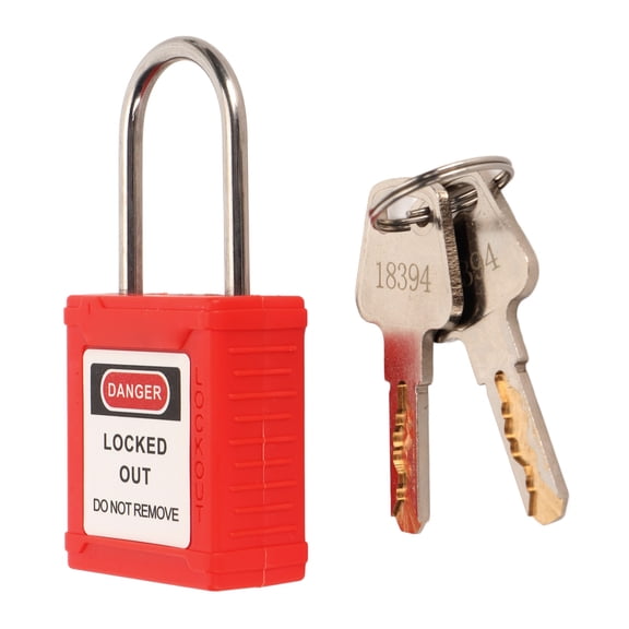 YAHHU Safety Padlock UV Resistant Red Engineering Lockout Tagout Device 1 Count