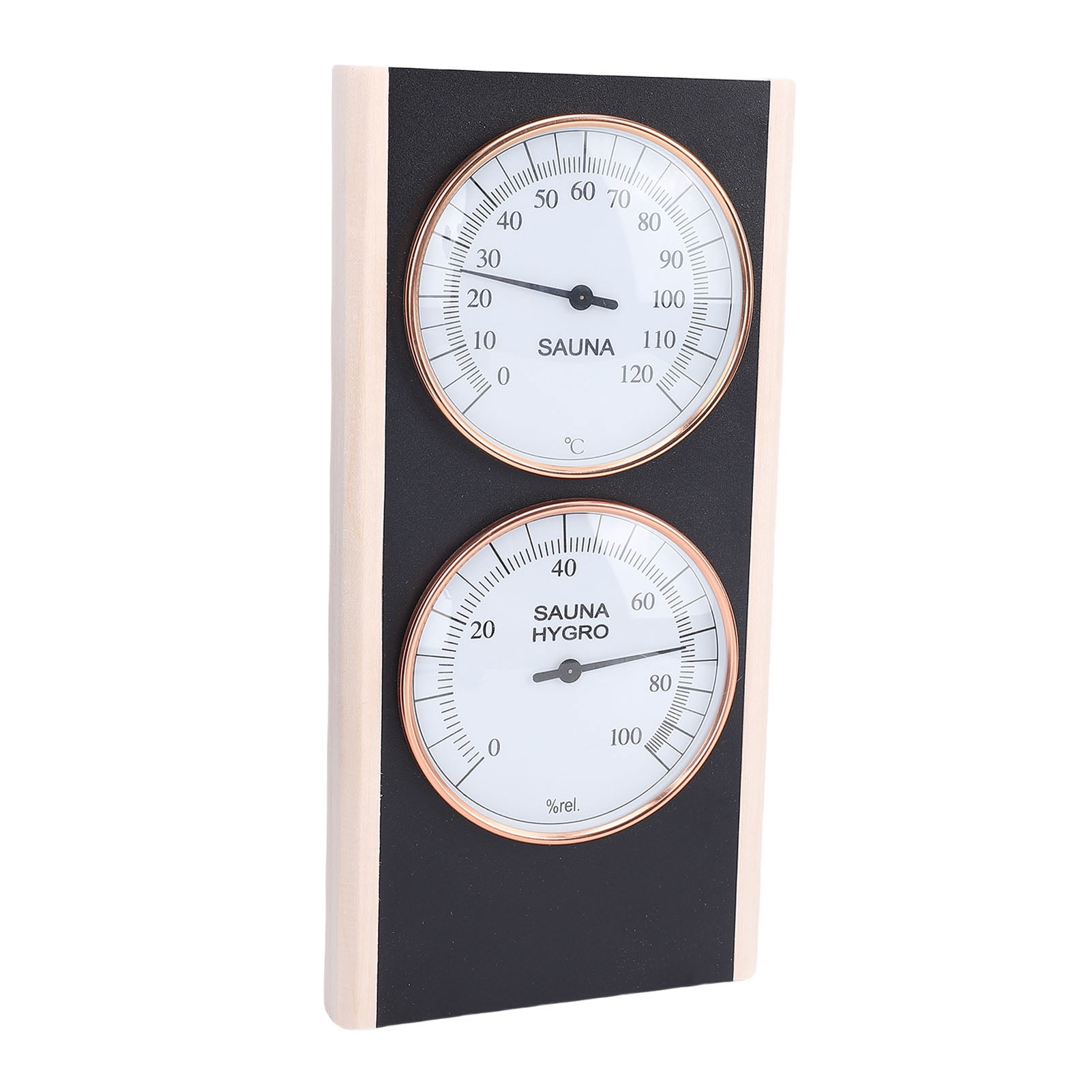 YAHHU Sauna Thermometer Hygrometer 2 in 1 Wooden Celsius Temperature and Humidity Meter for Spa Shower Sauna Room 10.43 inches / 26.5 cm
