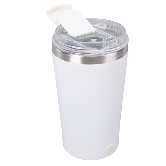 YAHHU Self Mixing Mug, Waterproof Rechargeable Automatic Stirring Coffee Cup, Magnetic Stirrer Drinkware for Hot Chocolate, Milk, and Tea, 13.5 oz / 400ml Capacity, Perfect for Home and Office, White