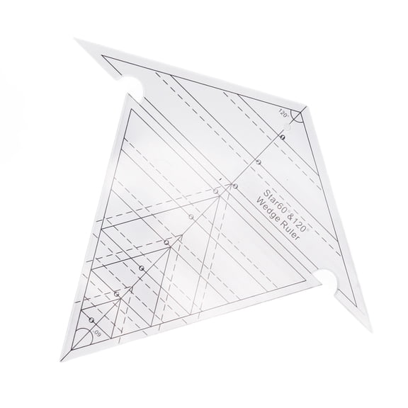YAHHU Sewing Wedge Ruler 60 Degree and 120 Degree Clear Acrylic Precise Scale Reusable Quilting Ruler Template for DIY Design Arts Crafts Pattern Making (9.84 inches / 25 cm)