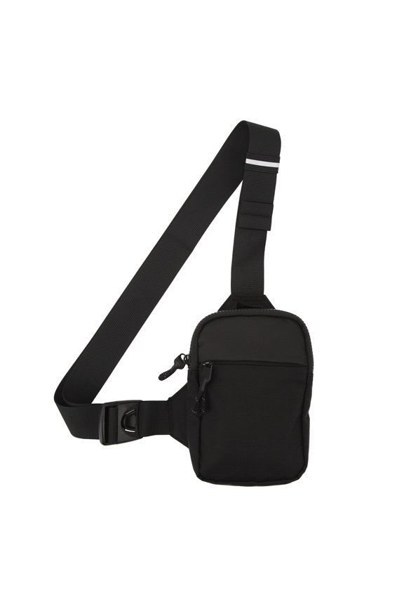 Side Shoulder Bag Small Waterproof Sling Bag for Men Women Running Cycling Traveling Shopping Black