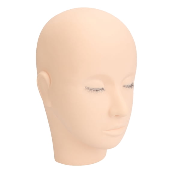YAHHU Silicone Eyelash Extension Mannequin Head with 3 Layer Lashes, Professional Makeup Beauty Practice Training Doll Head for Lash Artists, Cosmetology Students and Massage Practice, Pink