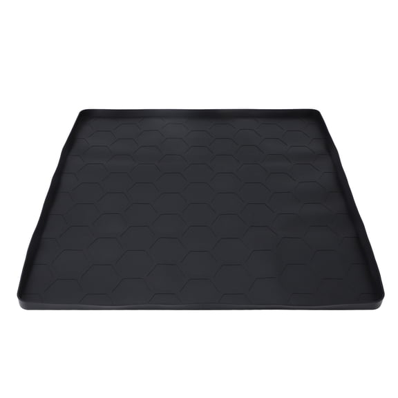YAHHU Silicone Fridge Mat and Under Washing Machine Pad, 23.6 Inches / 60 cm Professional Scratch Resistance Leakage Proof Black Floor Mat for Dryer, Refrigerator, and Washer