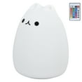 thumbnail image 1 of YAHHU Silicone LED Cat Night Light with Remote Control, USB Rechargeable RGB Color Changing Lamp, Portable Nursery Light, 4.8 inches / 12.2 cm for Kids Baby Bedroom Decoration & Gift, Multicolor, 1 of 9