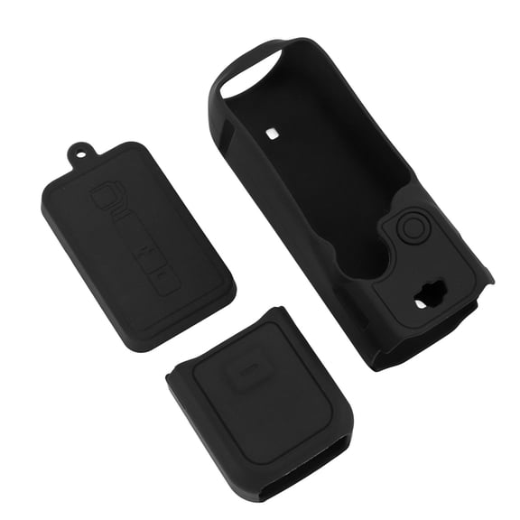 YAHHU Silicone Protective Case Cover for Pocket 3 Action Camera, Premium Dustproof and Scratch Resistant Soft Shell Pouch with Lanyard, Black (4.33 inches / 11.0 cm)