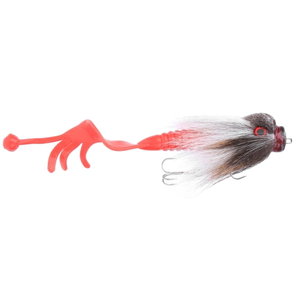 YAHHU Simulation Mouse Shape Resin Fishing Lure Soft Bait Tackle Dual Treble Hook White