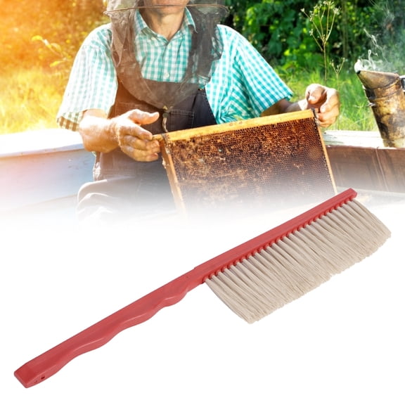 YAHHU Single Row Beehive Bee Brush Beekeeping Cleaning Tool with Plastic Handle for Beehive Maintenance and Care, Gentle Sweeping Bristles, Essential Beekeeping Equipment, 15.9 inches / 40.5 cm
