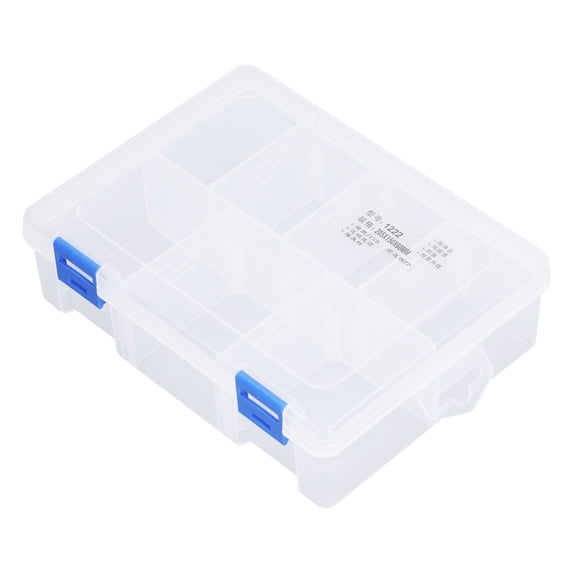 YAHHU Small Parts Organizer 7 Grids Clear Storage Box PP Plastic ...
