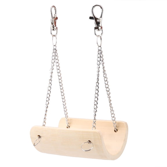YAHHU Small Pet Wood Swing  Safe, NonToxic Hanging Toy for Hamsters & Small Animals, AntiSlip Curved Design, Easy Hook Installation
