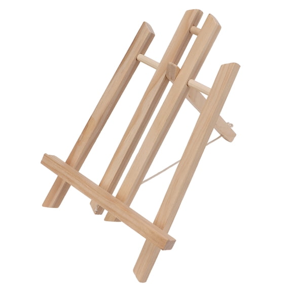YAHHU Small Wood Art Easel 11.8 inches / 30 cm Pine Material Trapezoidal Display Stand Embedded Screw Design for Painting and Signs