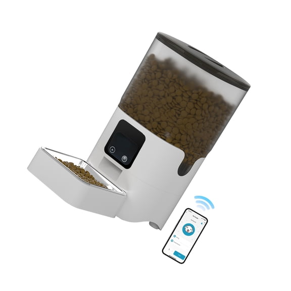 YAHHU Smart Automatic Pet Feeder 6L WiFi APP Control for Cats Dogs Auto Dispenser (14.5 inches / 37 cm)