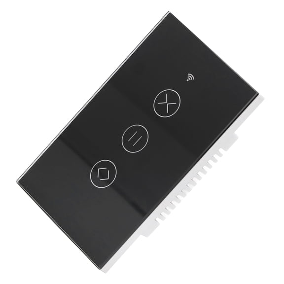 YAHHU Smart Curtain Switch WiFi Timing APP Remote Control Wireless Touch Roller Blinds Panel, 90-250V Electrical Equipment, Compatible with Zigbee Home Automation Systems, Black Finish, 4.7x2.9 in