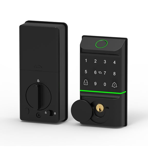 YAHHU Smart Door Lock Keyless Entry Front Door Fingerprint Touchscreen Keypad Password IC Card Mechanical Key Five Unlocking Methods Aluminum Alloy For 1.37 To 1.96 Inches Office Home Bedroom