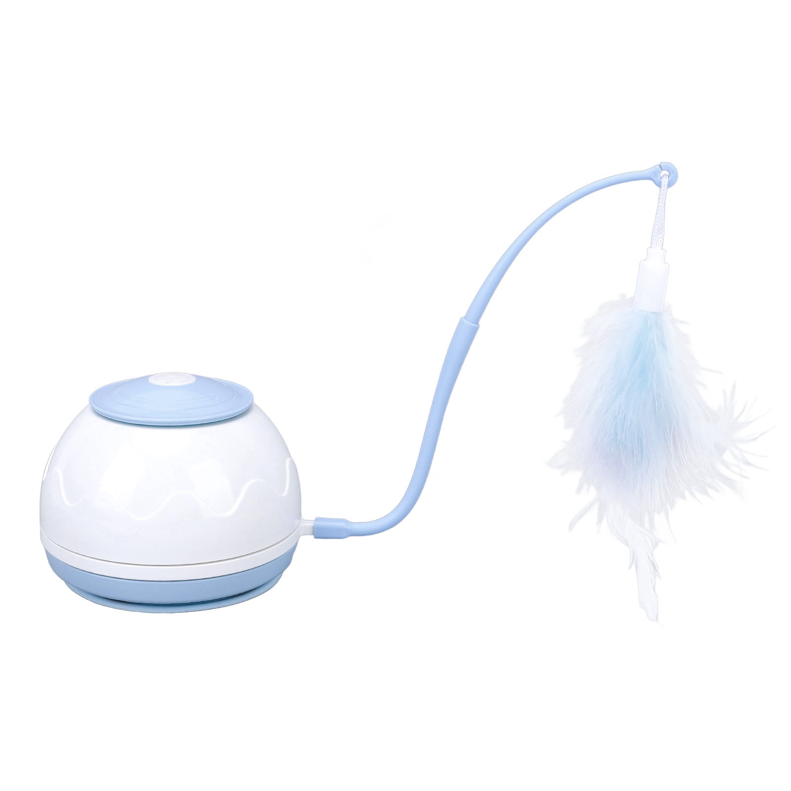 YAHHU Smart Interactive Cat Toy LED Light 4 Speed Rotatable Low Noise Electric Feather Teaser Stick For Cats Exercise And Training Blue (5.12 inches / 13 cm)