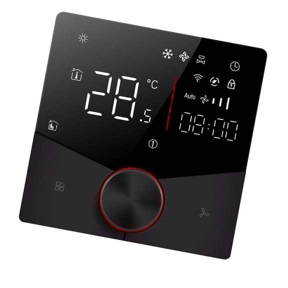 YAHHU Smart WiFi Thermostat Digital Display Touch 5 and 2 Programmable 2 Tube Air Conditioner Temperature Controller for Home Office Black 4.33 inches
