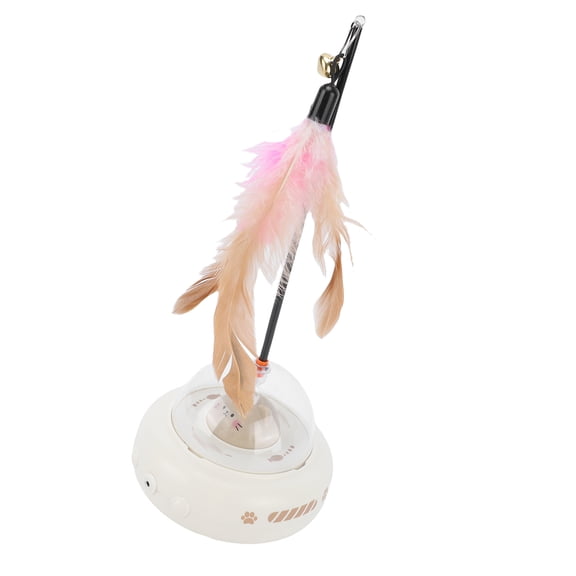 YAHHU SmartyKat Interactive Electric Feather Cat Toy Automatic Rotating Cat Teaser Stick Motion Activated Cat Hunting Toy for Indoor Cats and Kittens, 5.9 inches / 15.0 cm