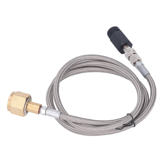 YAHHU Soda Refill Adapter CO2 Cylinder Cartridge Fill Tank Connector with 60 Inches / 152.4 cm High Pressure Stainless Steel Braided Hose, Professional CGA320 Direct Connection System for Soda Maker