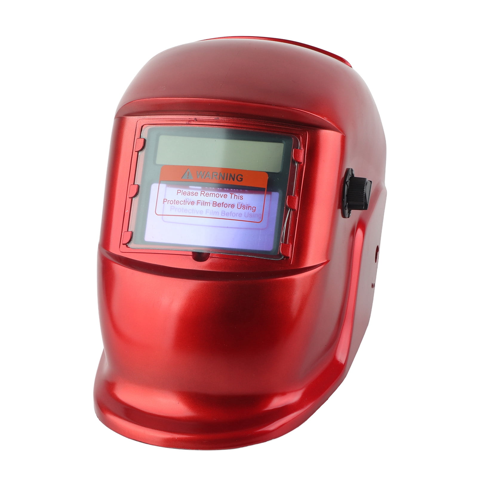 YAHHU Solar Auto Darkening Welding Helmet Arc Tig Mig Grinding Welders Mask with 5 PC Lenses, Adjustable Shade DIN 9-13 Protection Gear Red