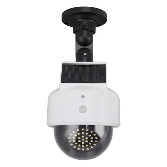 YAHHU Solar Dummy Fake Camera Security Outdoor Motion Sensor LED Light Simulated Surveillance System with Remote 7.48 inches / 19 cm