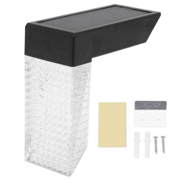 YAHHU Solar LShaped Step Light Warm & RGB Color Options, IP65 Waterproof, Builtin Battery, 8+ Hours Outdoor Lighting