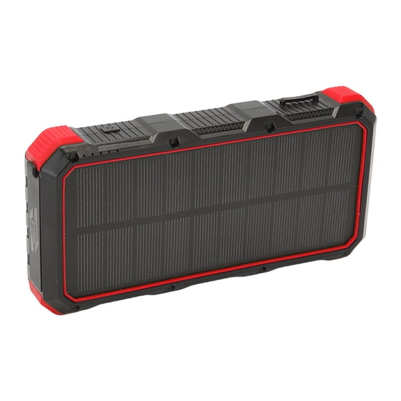 YAHHU Solar Power Bank 36800mAh Quick Charging 3 USB Portable Charger with LED Light for Outdoor Camping Red