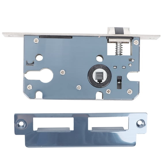 YAHHU Space Aluminum European Style Keyed Entry Door Handle Mechanical Lock Set, Silver, 7.3 x 1.8 in / 18.6 x 4.5 cm