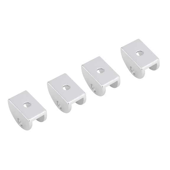 YAHHU Space Aluminum Glass Clamp Holder Heavy Duty Window Fixing Clip Arc Bracket Hardware Clips for 5-8mm Thick Glass Smooth and Anti-Rust Silver 4 Pack
